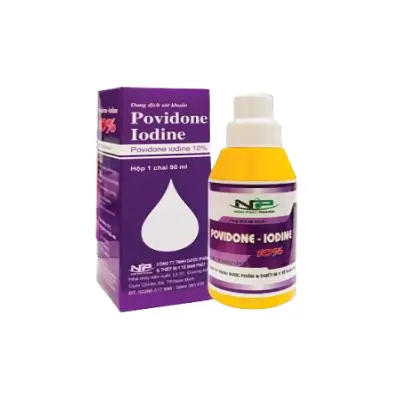 Dung dịch sát khuẩn Povidone Iodine (Nam Phát Pharma - hộp tím) hộp 1 chai 90ml